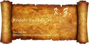 Knoch Zoltán névjegykártya