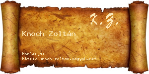Knoch Zoltán névjegykártya